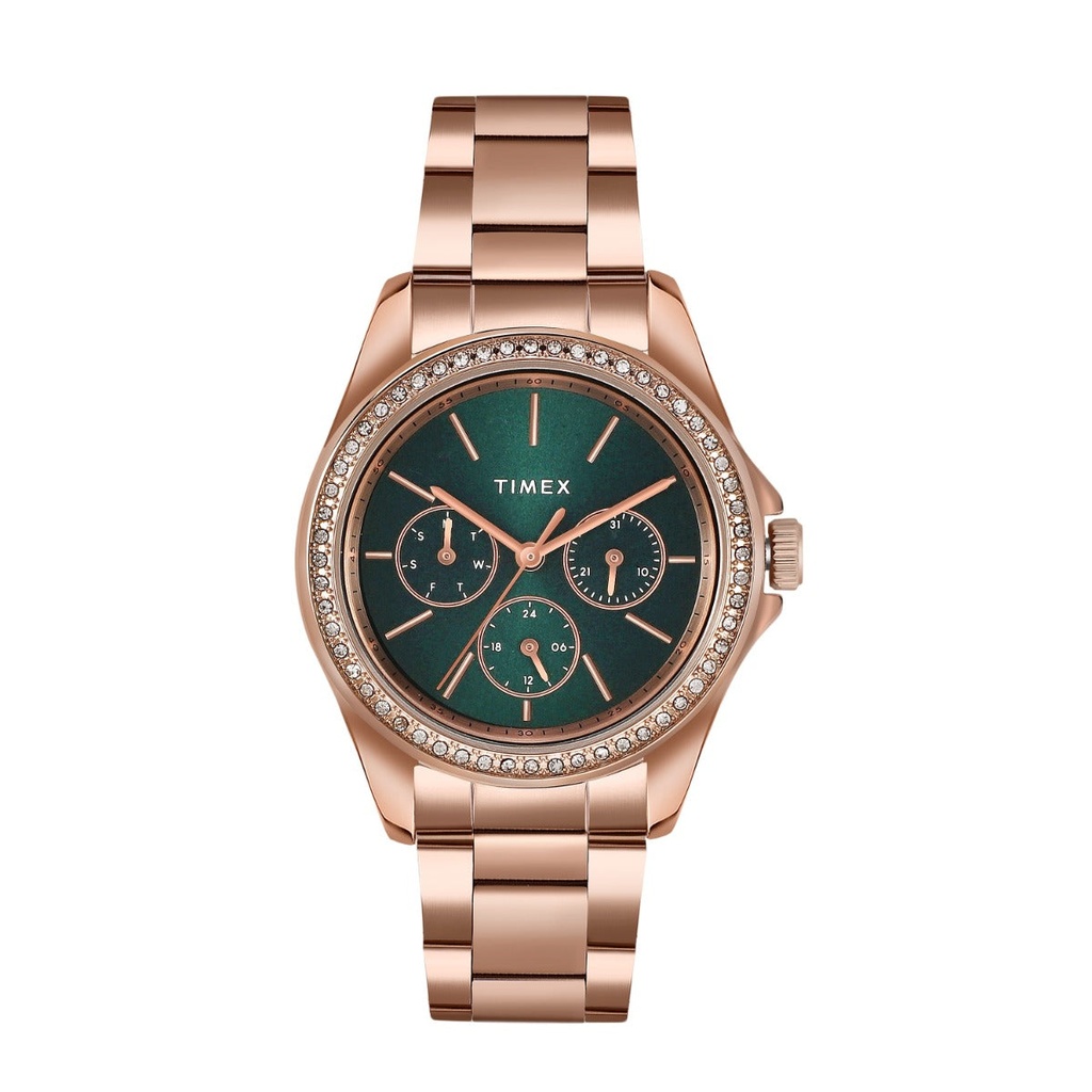 [TW000Z402] Timex Multifunction Analog Green Dial Women Watch - TW000Z402