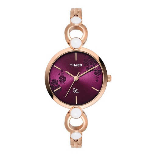 [TWEL18110] TIMEX Women Magenta Round Dial Analog Watch - TWEL18110