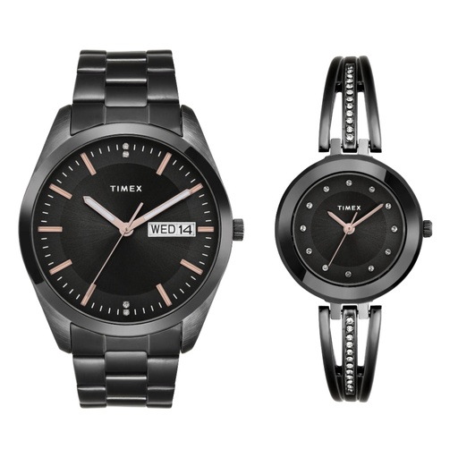 [TW00PR310] Timex Pairs Black Round Analog Dial Watch- TW00PR310