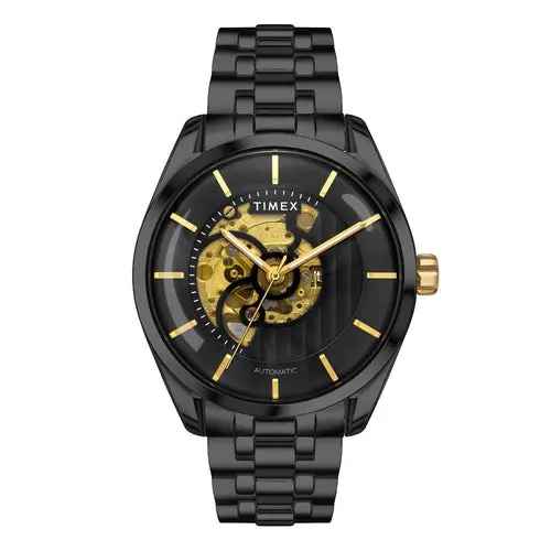 [TWEG17505] Timex E Class Men's Black Dial Round Case Automatic Function Watch -TWEG17505