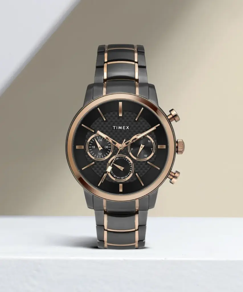 Timex E Class Men's Gunmetal Dial Round Case Multifunction Function Watch -TWEG20201