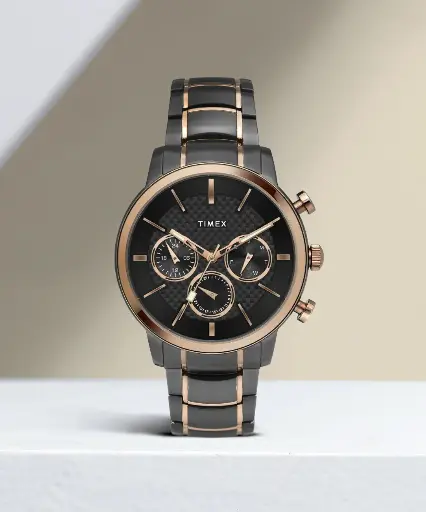 [TWEG20201] Timex E Class Men's Gunmetal Dial Round Case Multifunction Function Watch -TWEG20201