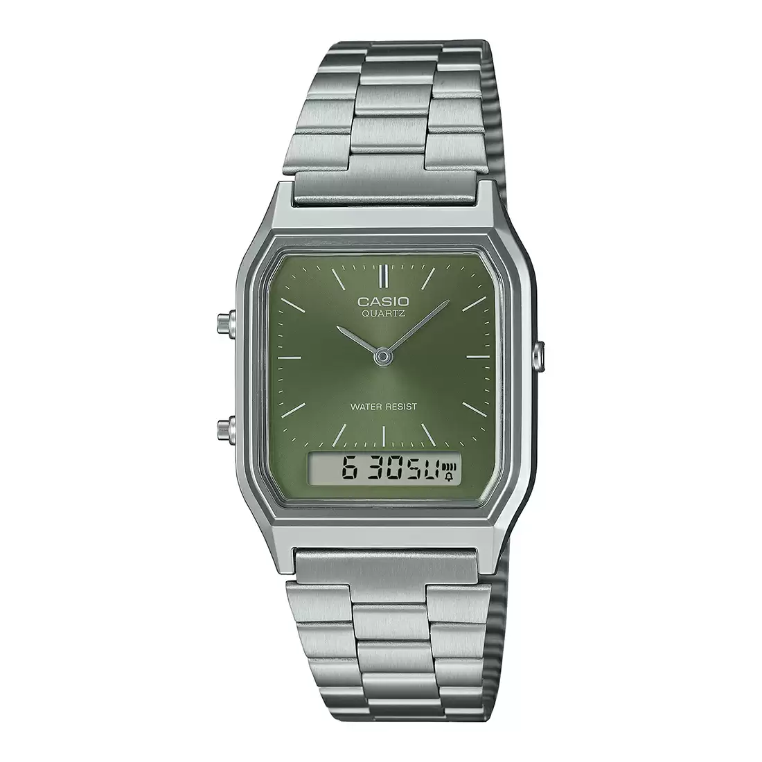 [AD278] Casio  AQ-230A-3AMQYDF Vintage Analog-Digital Green Dial Unisex