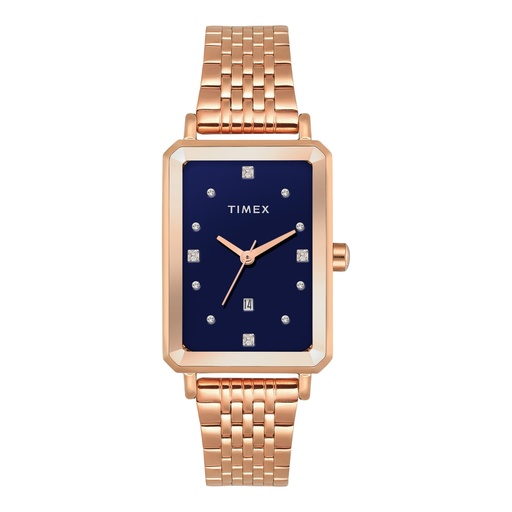 [TWEL20803] TIMEX Women Blue Rectangle Dial Analog Watch - TWEL20803