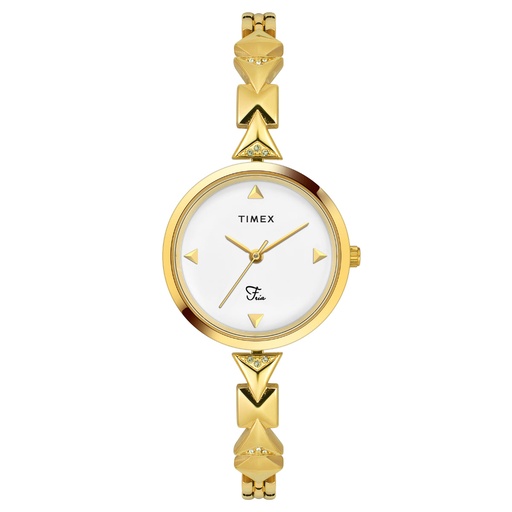 [TWEL18301] Timex Fria Women White Round Analog Watch - TWEL18301