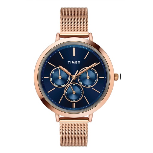 [TWEL14502] Timex Fashion Women's Blue Dial Round Case Multifunction Function Watch -TWEL14502