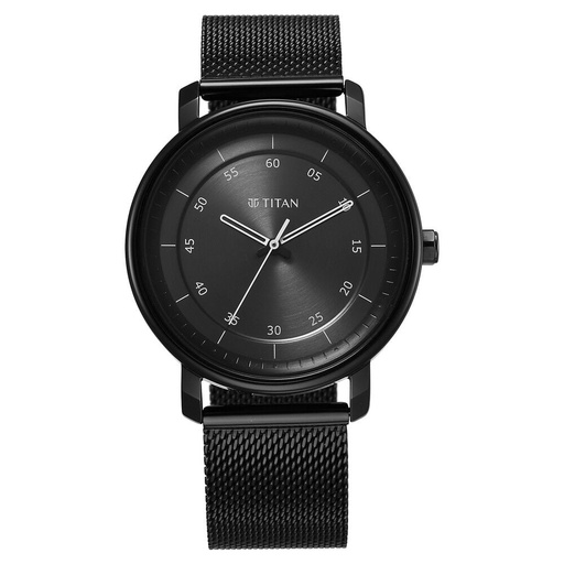 [1884nm01] Titan Workwear Quartz Analog Anthracite Dial Leather Strap Watch for Men