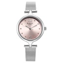 Titan Raga Showstopper Quartz Analog Pink Dial Silver Metal Strap Watch For Women