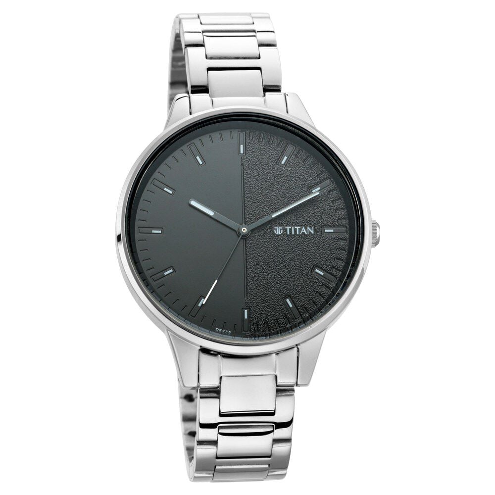 [2648sm02] Titan Women's Precision Simplicity Watch: Black Gradient Dial with Metal Strap