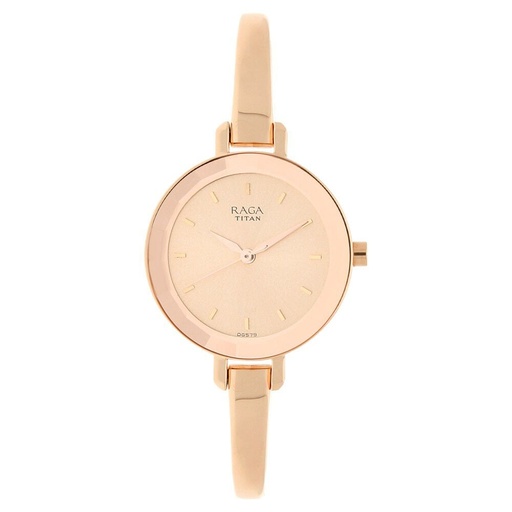 [2575wm01] Titan Raga Viva Quartz Analog Rose Gold Round Dial Rose Gold Metal Strap Watch For Women