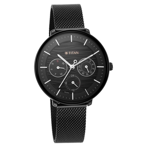 [2651nm02] Titan Women's Svelte Green: Multi-Function Watch with Metal Strap