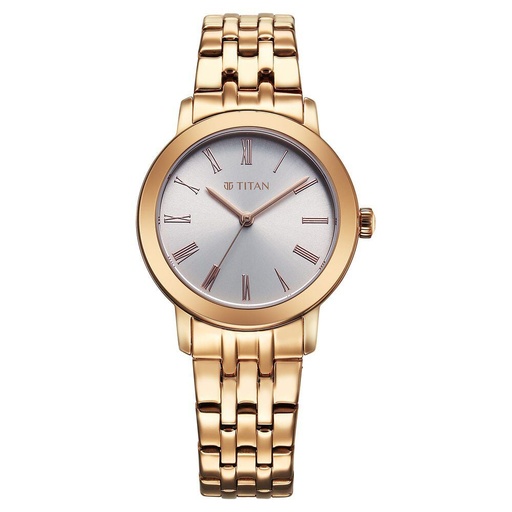 [95312wm01] Titan Workmode Quartz Analog Silver sunray dial Dial Stainless Steel Strap Watch For Women