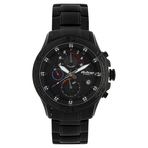 [90047nm01] Titan Quartz Chronograph Black Dial Stainless Steel Strap Watch for Men