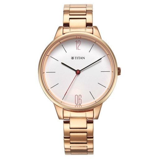 [2648wm03] Titan Quartz Analog White Dial Watch for Women