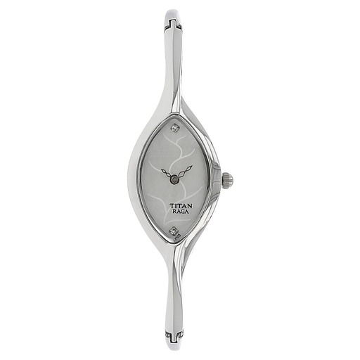 [9701sm01] Titan Quartz Analog Mother of Pearl Dial Metal Strap Watch for Women
