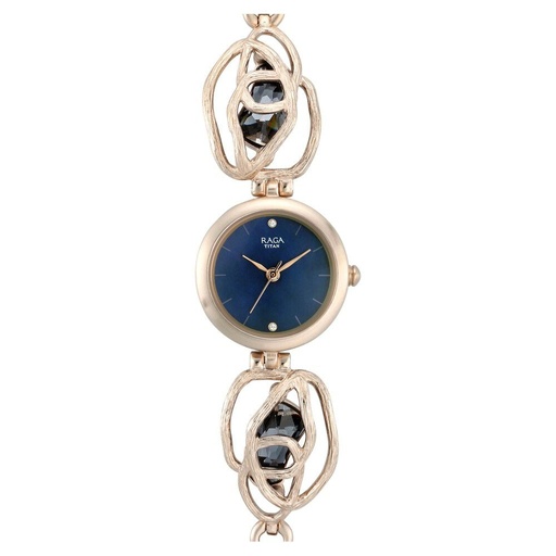 [95099wm02] Titan Raga I Am Mother of Pearl Dial Women Watch With Metal Strap