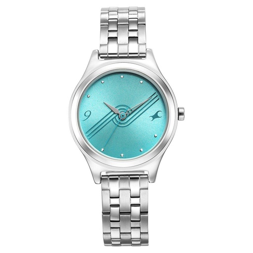 [6152sm05] Fastrack Stunners Blue Dial Metal Strap Watch for Girls