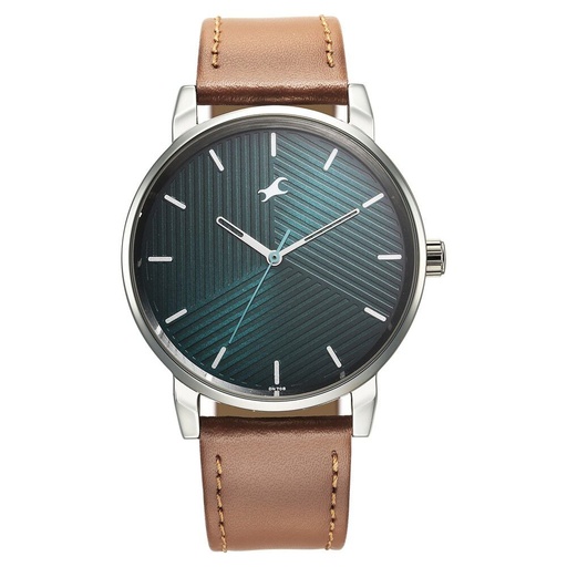 [3278sl03] Fastrack Stunners Green Dial Leather Strap Watch for Guys