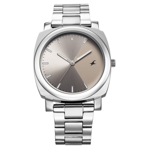 [38164sm02] Fastrack Stunners X Quartz Analog Grey Dial Stainless Steel Strap Watch For Guys