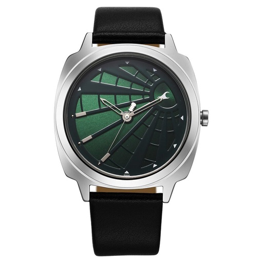 [3322sl01] Fastrack Groove Quartz Analog Green Dial Guys Leather Watch