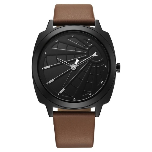 [3322nl01] Fastrack Groove Quartz Analog Black Dial Guys Leather Watch