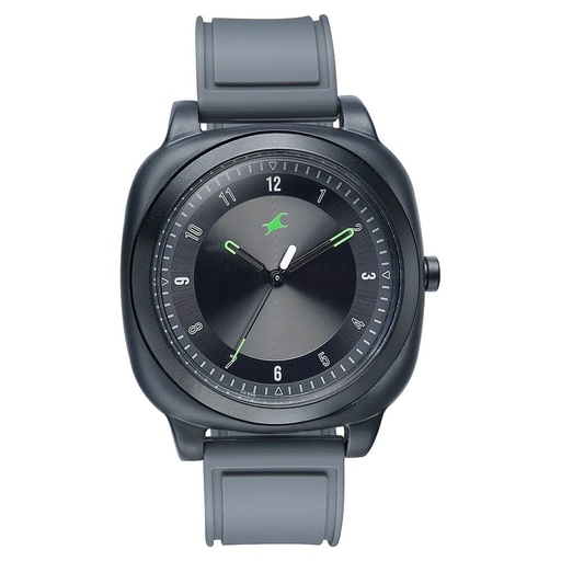[68034pp10w] Fastrack Hype Retro Aracde Quartz Analog Unisex Watch With Black Dial Grey Silicone Strap Watch For Unisex