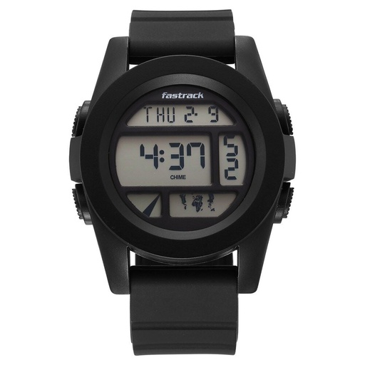 [38120pp01] Fastrack StreetStyle Digital Black Dial Black Silicone Strap Watch For Guys