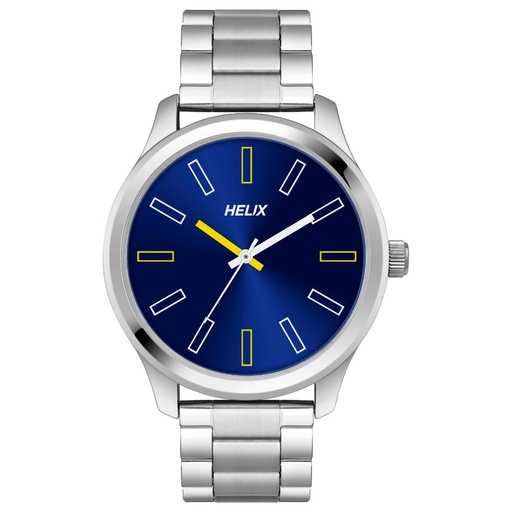 [TW043HG04] Helix By Timex Blue Round Analog Stainless Steel Watch Men -TW043HG04