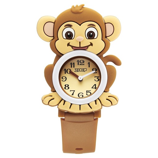 [26046pp01] Zoop By Titan Friends from Nature Quartz Analog Brown Dial Plastic Strap Watch For Kids
