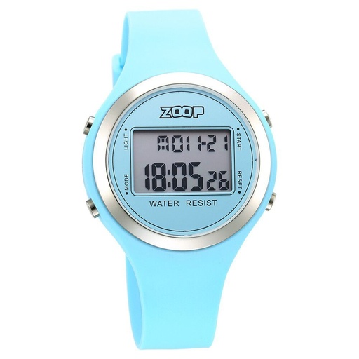 [26024pp03w] Zoop Digital Dial Blue Silicone Strap Watch For Kids