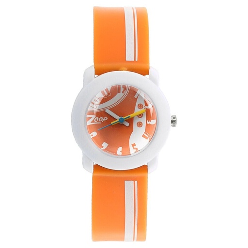 [c3025pp29] Zoop By Titan Quartz Analog Orange Dial Plastic Strap Watch for Kids