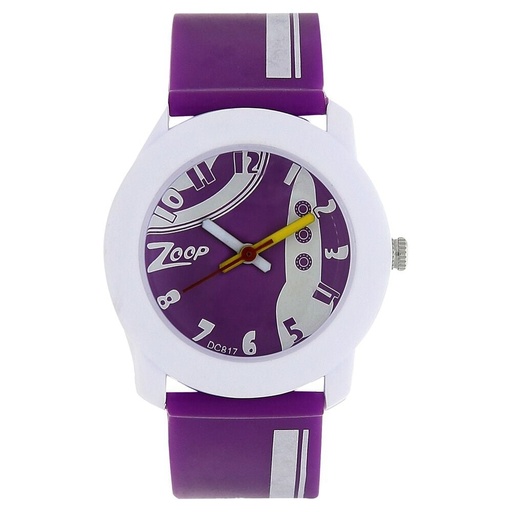 [c3025pp25] Zoop By Titan Quartz Analog Purple Dial Plastic Strap Watch for Kids