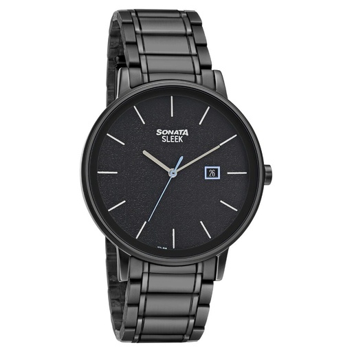 [7131nm02] Sonata Quartz Analog with Date Stainless Steel Strap Watch for Men