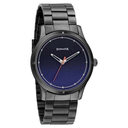[8183nm01] Sonata Women of Steel Blue Dial Stainless Steel Strap Watch for Women