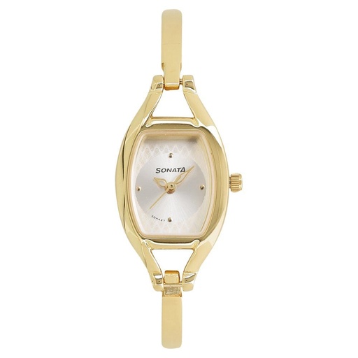 [8114ym06] Sonata Pankh Silver Dial Women Watch With Metal Strap