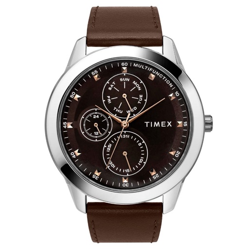 [TWEG18501] Timex Fashion Men's Brown Dial Round Case Multifunction Function Watch -TWEG18501