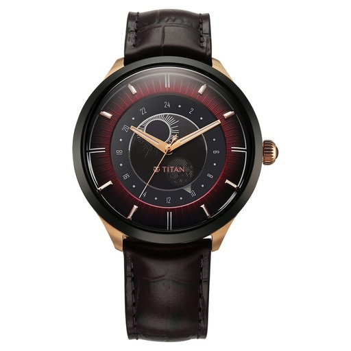 [10028kl01] Titan Caleum Sun Moon Phase in Scarlet Red - Stellar Edition