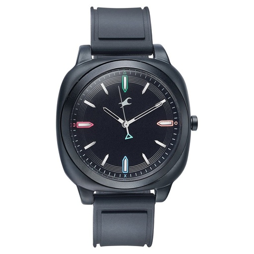 [68034pp11w] Fastrack Hype Retro Aracde Quartz Analog Unisex Watch With Black Dial Black Silicone Strap Watch For Unisex