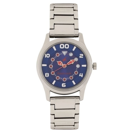 [6116sm01] Fastrack Quartz Analog Blue Dial Stainless Steel Strap Watch for Girls