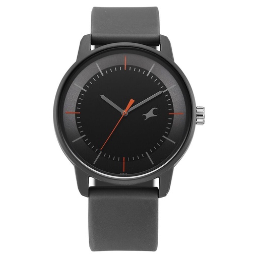 [38145pp02w] Fastrack Tees Urbanique Quartz Analog Black Dial Silicone Strap watch For Guys