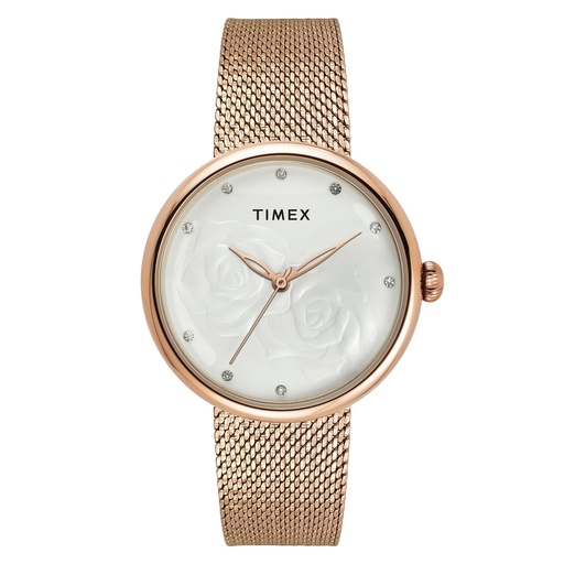 [TWEL19302] TIMEX Women White Round Dial Analog Watch - TWEL19302