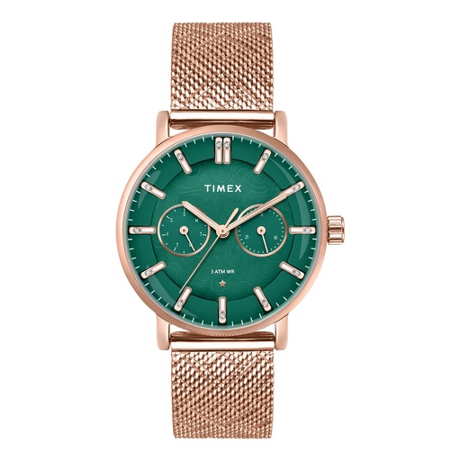 [TWEL20302] TIMEX Green Round Dial Analog Women's Watch - TWEL20302