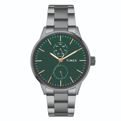 [TWEG19905] Timex Fashion Men's Green Dial Round Case Multifunction Function Watch -TWEG19905