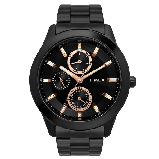 [TWEG18508] Timex Fashion Men's Black Dial Round Case Multifunction Function Watch -TWEG18508