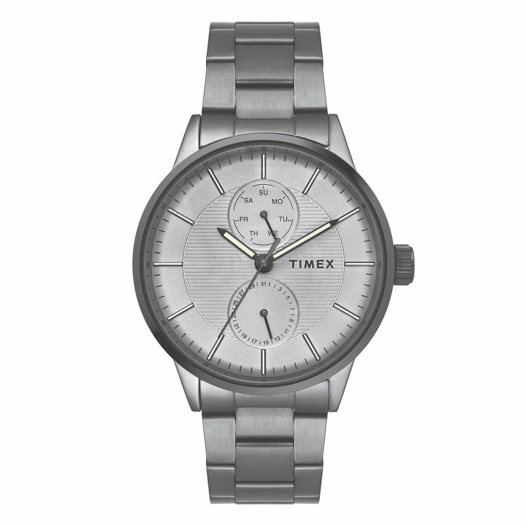 Timex Fashion Men's Grey Dial Round Case Multifunction Function Watch -TWEG19904