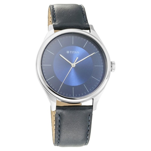 [1802sl06] Titan Men's Urban Edge Lustrous Blue Dial Leather Watch