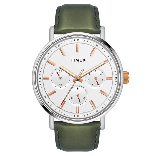 [TWEG20015] Timex Fashion Men's White Dial Round Case Multifunction Function Watch -TWEG20015
