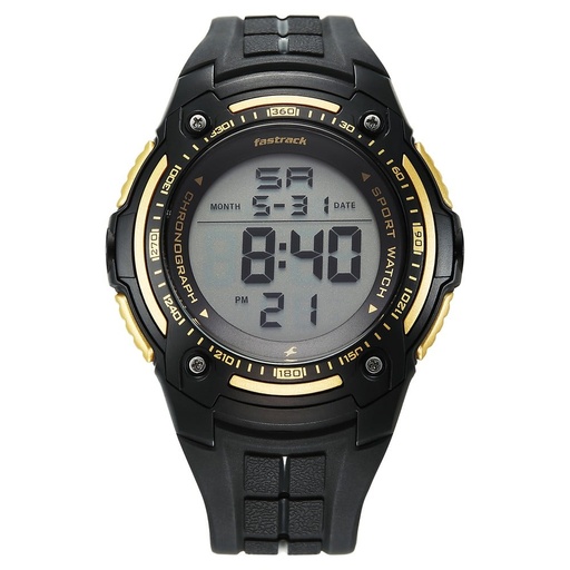 [38128pp02w] Fastrack StreetStyle Digital Dial Black Polyether Strap Watch For Unisex