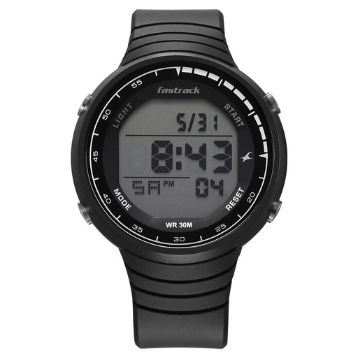 [68041pp02w] Fastrack StreetStyle Digital Dial Black Polyether Strap Watch For Unisex