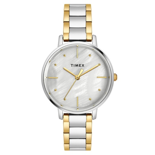 [TWEL15808] Timex Women Grey Round Analog Brass Dial Watch- TWEL15808